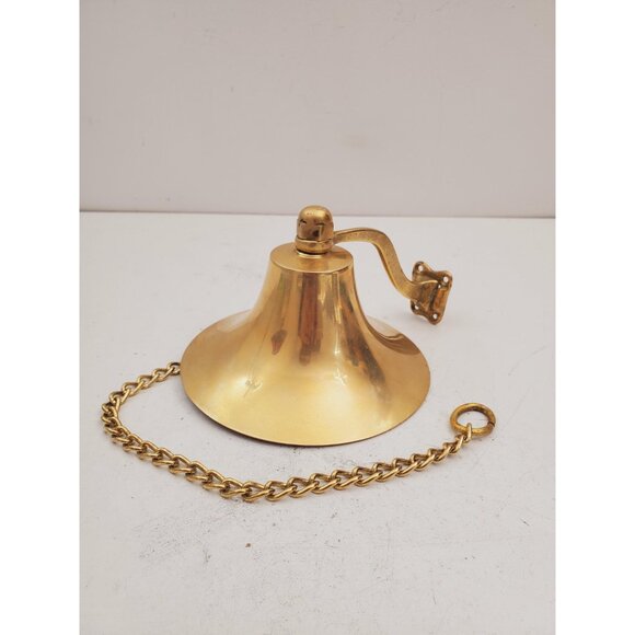 Large Vintage Brass Dinner Bell Wall Mount Decor - Brass Bell , Brass Bell - Picture 10 of 10